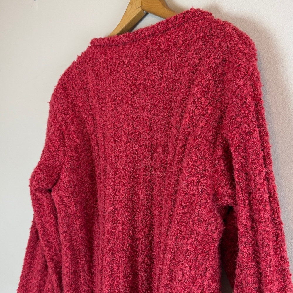 Yarnworks VINTAGE red Womens Chunky Knit Wool Blend Sweater size large 90s vibe